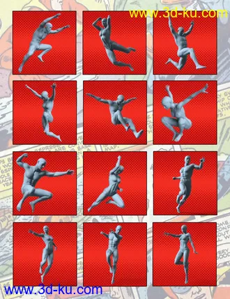 3D打印模型100 Ultimate Superhero Poses for Genesis 8的图片