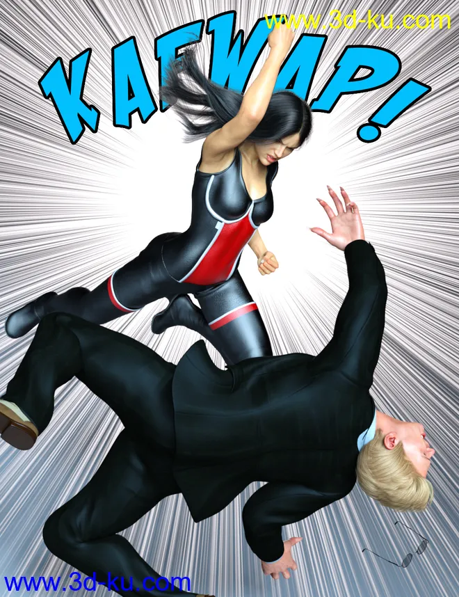 100 Ultimate Superhero Poses for Genesis 8模型的图片5