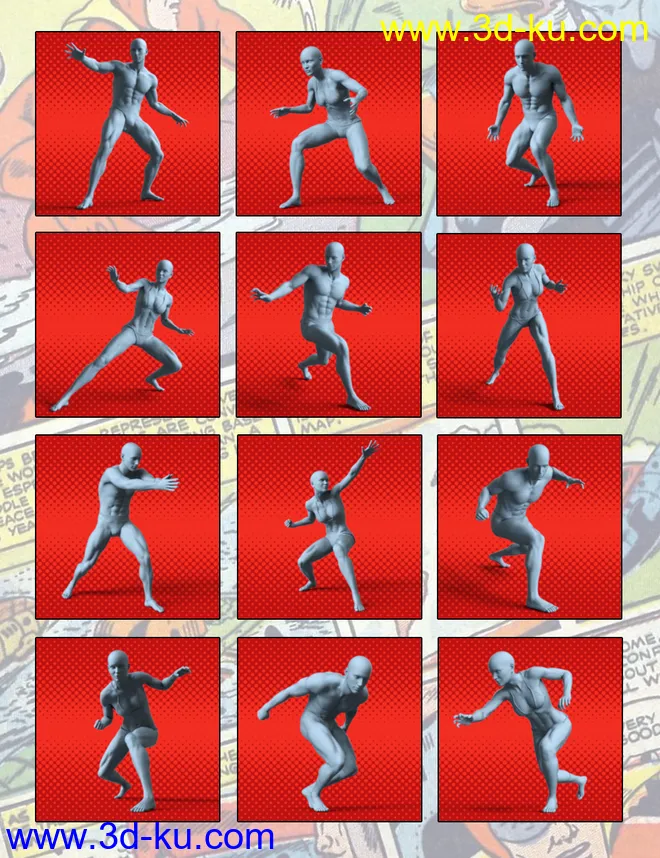 100 Ultimate Superhero Poses for Genesis 8模型的图片8