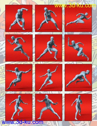 3D打印模型100 Ultimate Superhero Poses for Genesis 8的图片