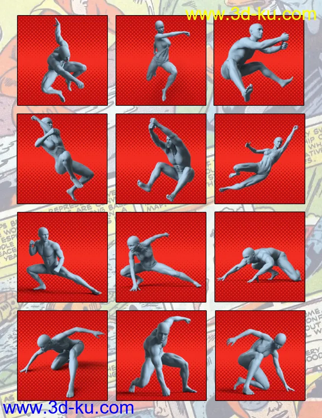 100 Ultimate Superhero Poses for Genesis 8模型的图片12