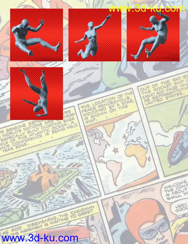 100 Ultimate Superhero Poses for Genesis 8模型的图片18