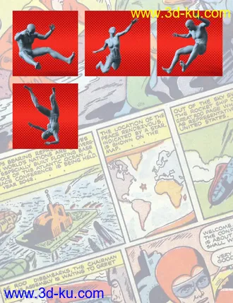 3D打印模型100 Ultimate Superhero Poses for Genesis 8的图片