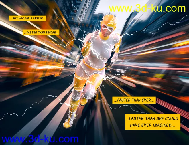 100 Ultimate Superhero Poses for Genesis 8模型的图片19