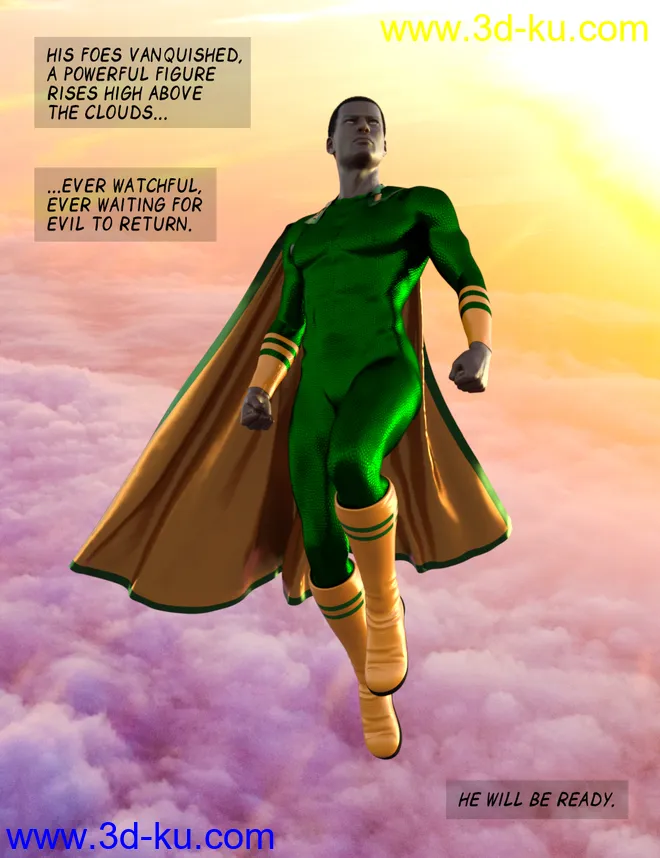 100 Ultimate Superhero Poses for Genesis 8模型的图片20