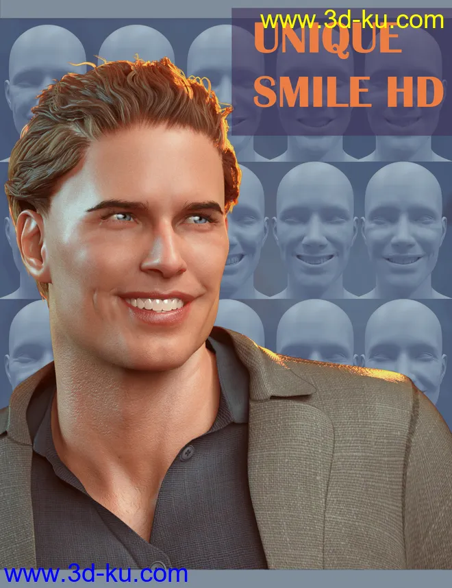 20 Unique Smiles HD for Genesis 8 Male(s)模型的图片1
