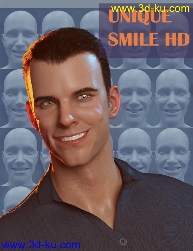20 Unique Smiles HD for Genesis 8 Male(s)模型的图片2