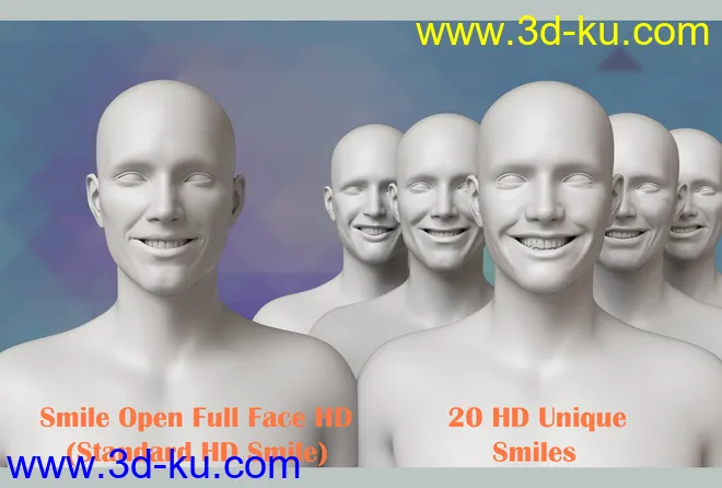 20 Unique Smiles HD for Genesis 8 Male(s)模型的图片3