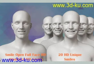 3D打印模型20 Unique Smiles HD for Genesis 8 Male(s)的图片