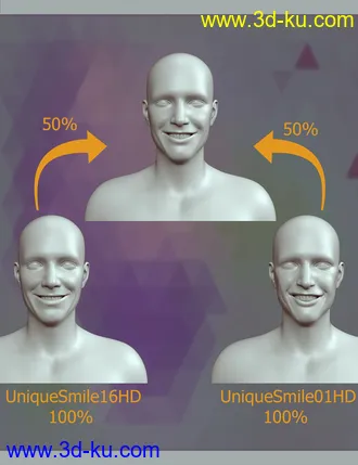 3D打印模型20 Unique Smiles HD for Genesis 8 Male(s)的图片