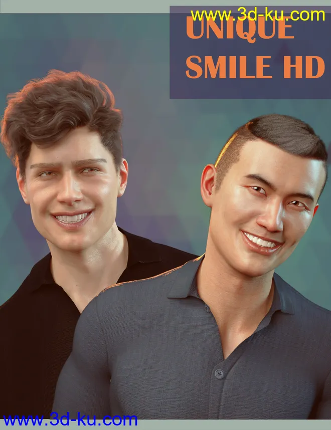 20 Unique Smiles HD for Genesis 8 Male(s)模型的图片5