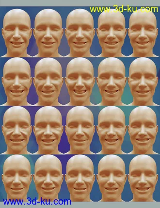 3D打印模型20 Unique Smiles HD for Genesis 8 Male(s)的图片