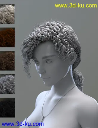 3D打印模型Acher Ponytail Hair for Genesis 8 Male(s) and Female(s)的图片