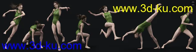 ACTIVE - Parkour Poses for Genesis 8 and 3 Female模型的图片2