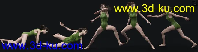 ACTIVE - Parkour Poses for Genesis 8 and 3 Female模型的图片5