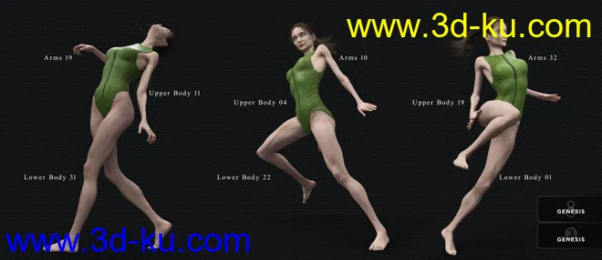 ACTIVE - Parkour Poses for Genesis 8 and 3 Female模型的图片8