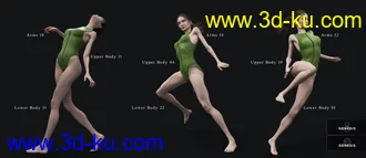 3D打印模型ACTIVE - Parkour Poses for Genesis 8 and 3 Female的图片