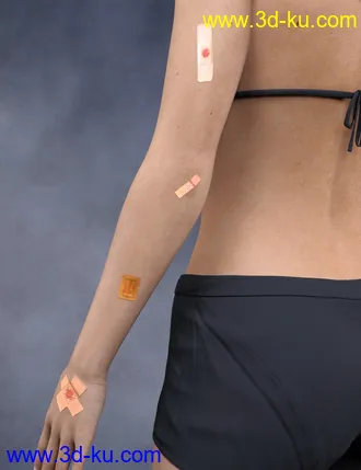 3D打印模型Adhesive Bandages for Genesis 3 and 8 Female(s)的图片