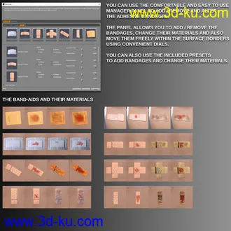 3D打印模型Adhesive Bandages for Genesis 3 and 8 Female(s)的图片