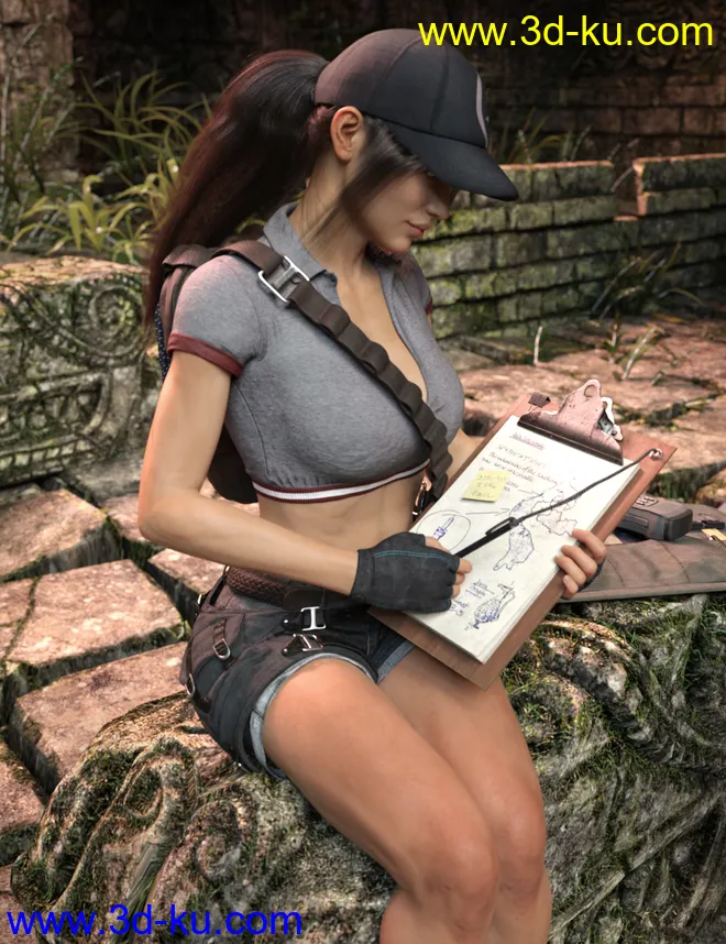 Adventure Poses and Props for Genesis 8 Female模型的图片2