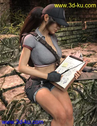 3D打印模型Adventure Poses and Props for Genesis 8 Female的图片