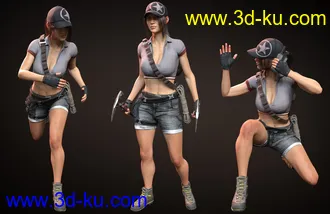 3D打印模型Adventure Poses and Props for Genesis 8 Female的图片