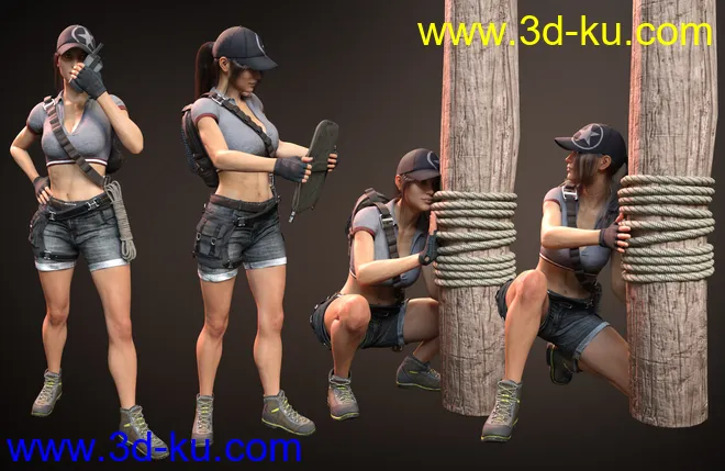 Adventure Poses and Props for Genesis 8 Female模型的图片6