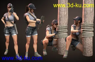 3D打印模型Adventure Poses and Props for Genesis 8 Female的图片