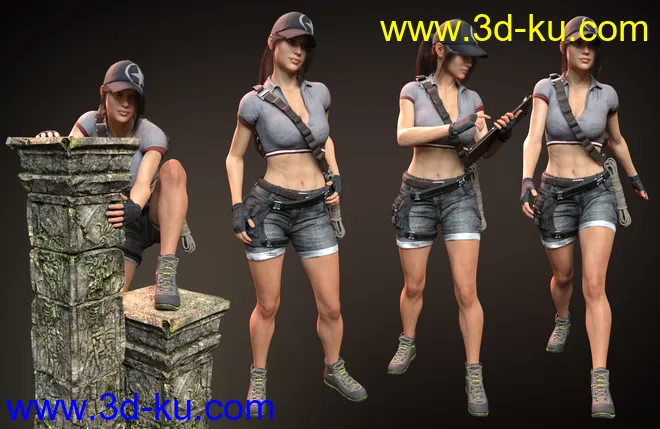 Adventure Poses and Props for Genesis 8 Female模型的图片7