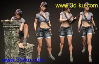 3D打印模型Adventure Poses and Props for Genesis 8 Female的图片