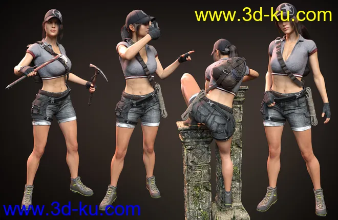 Adventure Poses and Props for Genesis 8 Female模型的图片8