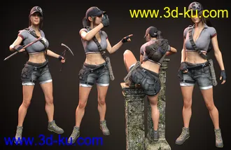 3D打印模型Adventure Poses and Props for Genesis 8 Female的图片