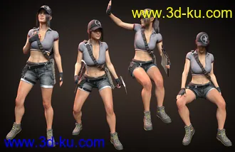 3D打印模型Adventure Poses and Props for Genesis 8 Female的图片