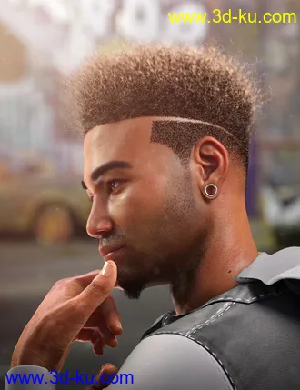 3D打印模型Afro Fade Hair for Genesis 3 and 8的图片