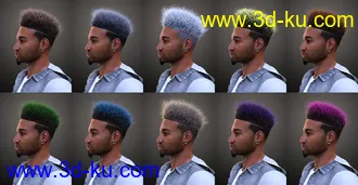 3D打印模型Afro Fade Hair for Genesis 3 and 8的图片
