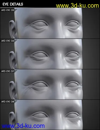 Aging Face Details HD for Genesis 3 and 8 Female(s)模型的图片8