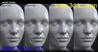 Aging Face Details HD for Genesis 3 and 8 Female(s)模型的图片11