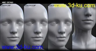 Aging Face Details HD for Genesis 3 and 8 Female(s)模型的图片14