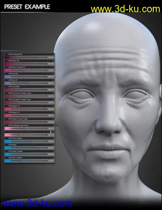 Aging Face Details HD for Genesis 3 and 8 Female(s)模型的图片15