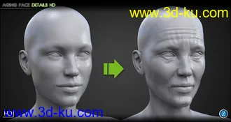 Aging Face Details HD for Genesis 3 and 8 Female(s)模型的图片16