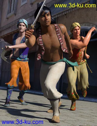 3D打印模型Ali Baba dForce Clothing and Hair for Genesis 8 Male(s)的图片