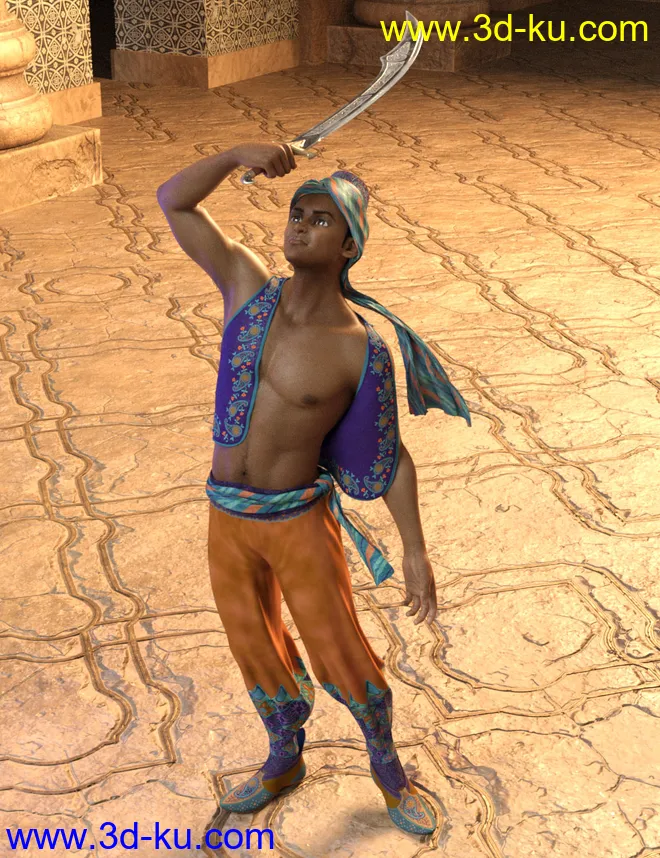 Ali Baba dForce Clothing and Hair for Genesis 8 Male(s)模型的图片4