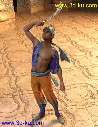 3D打印模型Ali Baba dForce Clothing and Hair for Genesis 8 Male(s)的图片