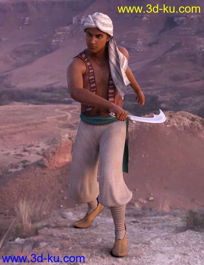 Ali Baba dForce Clothing and Hair for Genesis 8 Male(s)模型的图片5