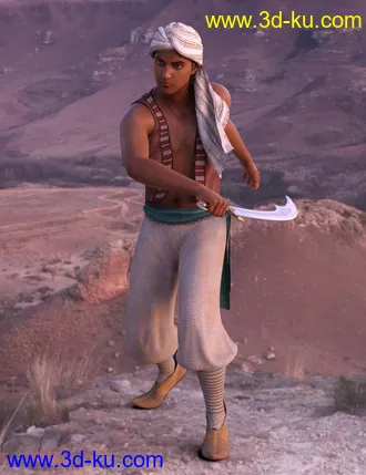3D打印模型Ali Baba dForce Clothing and Hair for Genesis 8 Male(s)的图片