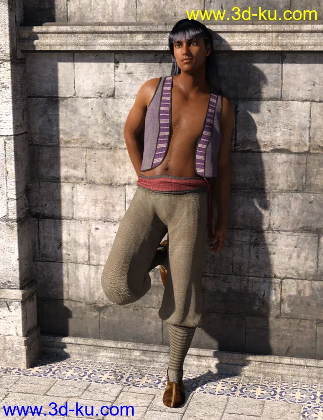 Ali Baba dForce Clothing and Hair for Genesis 8 Male(s)模型的图片8