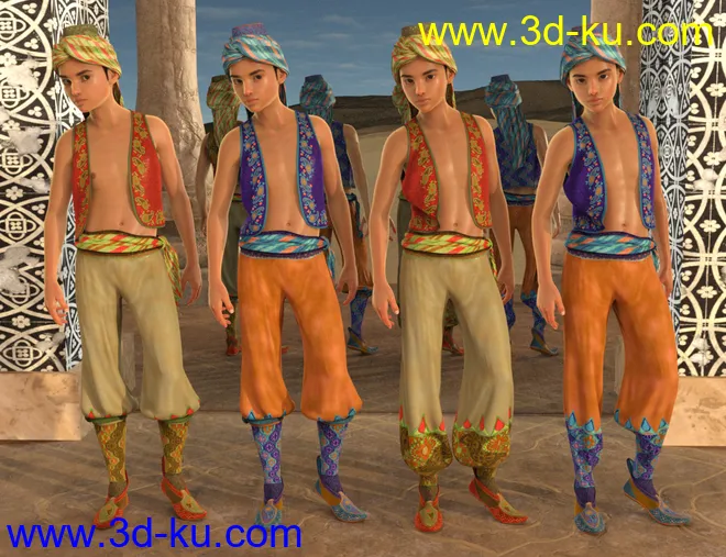 Ali Baba dForce Clothing and Hair for Genesis 8 Male(s)模型的图片10