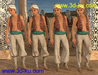 3D打印模型Ali Baba dForce Clothing and Hair for Genesis 8 Male(s)的图片