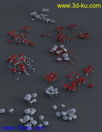 3D打印模型All Hallows Spooky Tree Stumps Roots and Mushrooms的图片