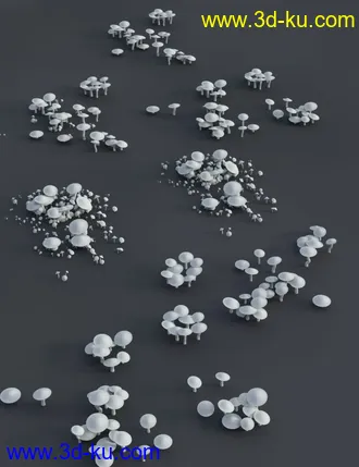 3D打印模型All Hallows Spooky Tree Stumps Roots and Mushrooms的图片